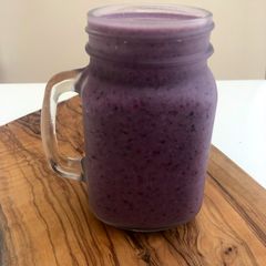 A picture of Purple coconut nutty smoothie.