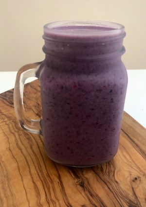 A picture of Purple coconut nutty smoothie.