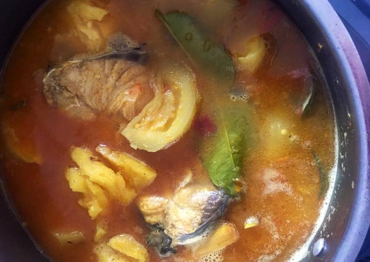 Resep Ikan baong asam pedas nanas &amp; terong asam Anti Gagal