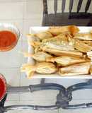 Tamalitos de piñon y (caviar mexicano) los escamoles