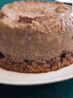 Una foto de Flan de chocolate y galleta maria sin azucar