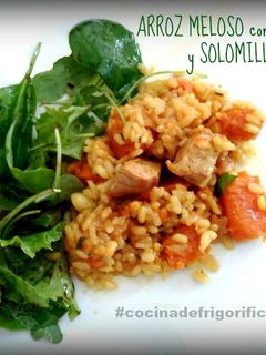 Una foto de Arroz meloso con calabaza y solomillo de cerdo