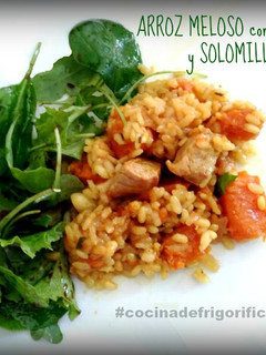 Una foto de Arroz meloso con calabaza y solomillo de cerdo