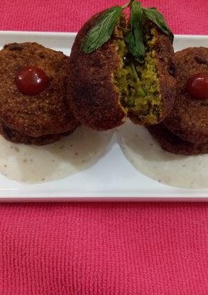 A picture of Potatoes spinach croquettes.