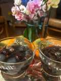 Red Date and Dried Persimmon Sweet Soup with Butterfly Pea Flower Water