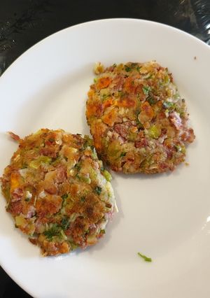 Una foto de Hamburguesas de frejol y verduras para bebés BLW 🙂