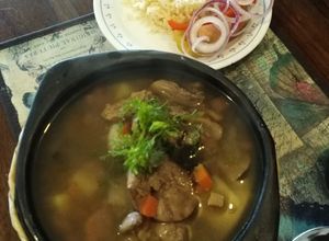 Una foto de Sopa de hígados de pollo