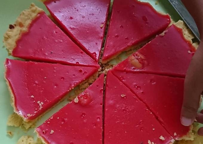 Cara Menghidangkan Pie susu teflon rasa strawberry (takaran sendok) Yang Lezat Untuk Jualan