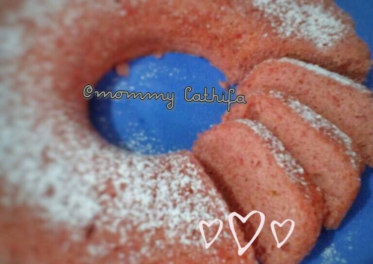 Bolu strawberry kukus (1 egg