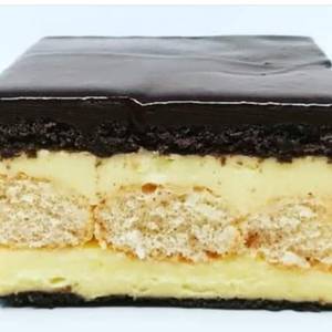 Pastel sin horno con crema pastelera