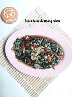 Foto resep Tumis daun ubi udang rebon