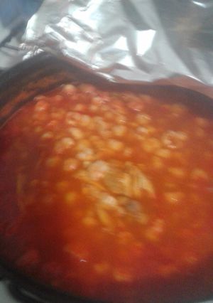 Una foto de Pozole rojo