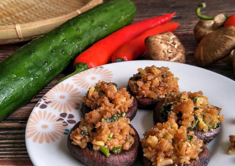 Langkah Langkah Memasak Cendawan bakar bersama ayam yang Praktis