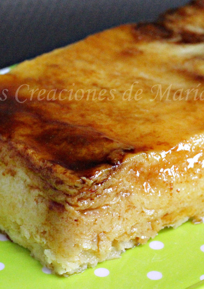 Una foto de Pudín de manzana al microondas