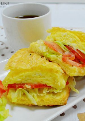 【樂客來】早午餐之～歐姆蛋燒餅 的食譜成品照片