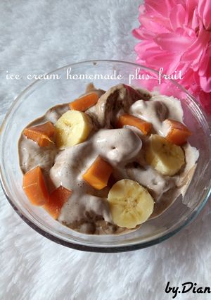 Foto resep Ice cream homemade plus fruit (cemilan bumil)
