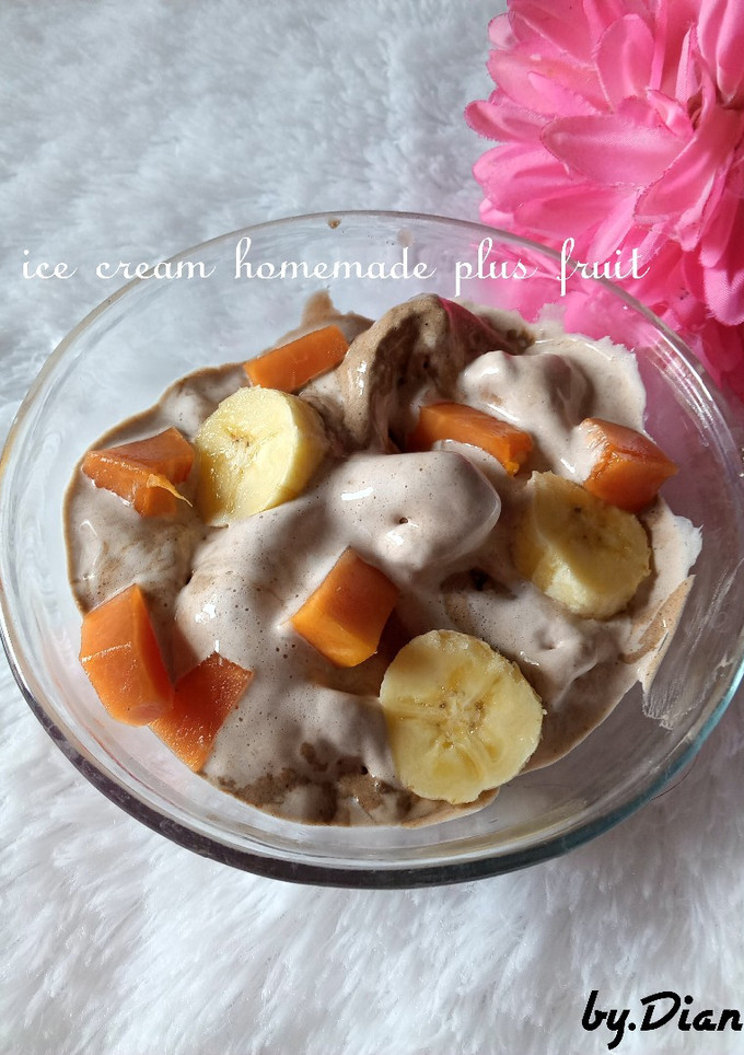 Foto resep Ice cream homemade plus fruit (cemilan bumil)