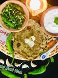 Lehsan with bajra roti (bajra no rotlo ne haro lahsan)
