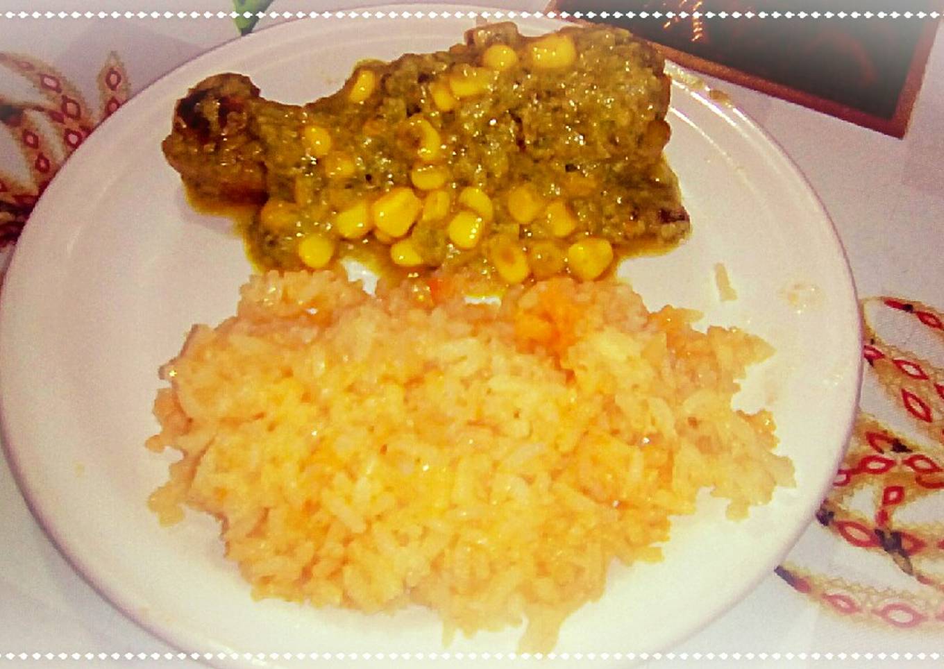 Pollo en crema de cilantro