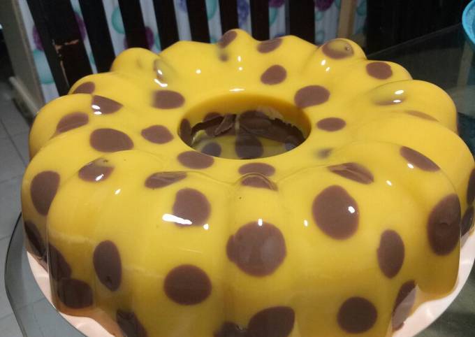 Puding labu coklat polkadot