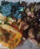 Verduras en la freidora sin aceite
