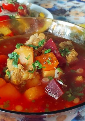 Hình của món Sườn hầm củ quả.