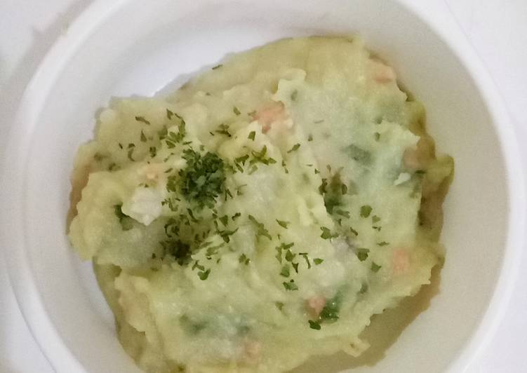 Mpasi 11m+ cheesy mashed potato &salmon