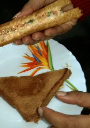 A picture of Instant Paneer And Vegetables Sandwich.
