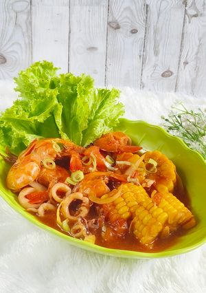 Foto resep Udang Cumi Saos Padang Sedap Mantap