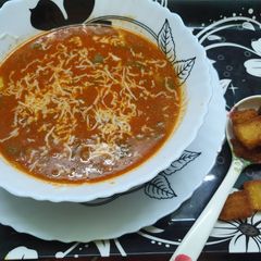 A picture of Tomato Capsicum Soup.