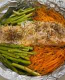 File cá hồi hấp gừng giấy bạc