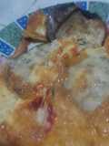 Una tortilla de berenjenas y tomates 🍆🍅