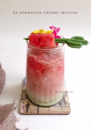 Foto resep Es Semangka Creamy Matcha
