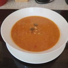 A picture of My Sweet Potato and Sweetcorn Soup. 😘.