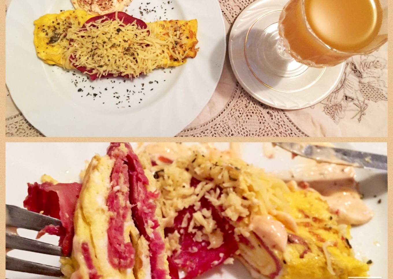 Omelette with Beef Bacon