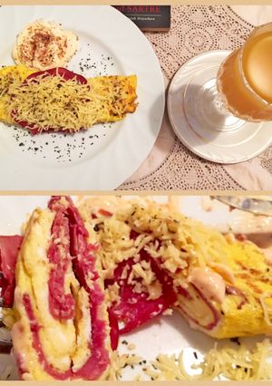 Foto resep Omelette with Beef Bacon