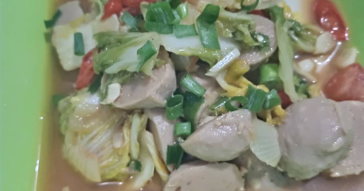 Resep Sawi Putih Mix Bakso Kuah Oleh Bunda Arsyla_adam - Cookpad