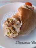 Cannolo siciliano salato con mousse di mortadella e patate