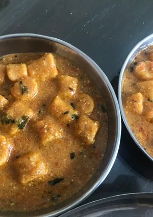 A picture of Besan ke gatte ki sabzi.