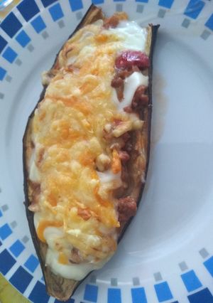 Una foto de Berenjena rellena