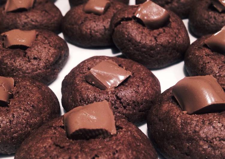 Easiest Way to Make Homemade Mini Double Chocolate Cookies!