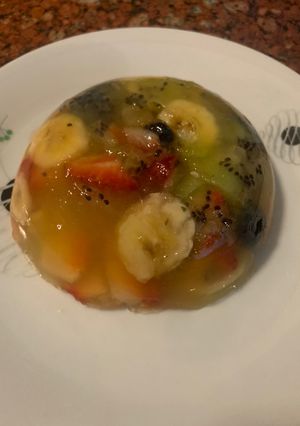 Una foto de ENSALADA de FRUTAS con gelatina AGAR AGAR
