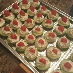 A picture of Cream cheese cucumber cups.