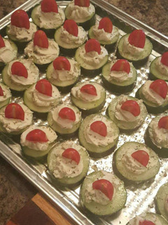 A picture of Cream cheese cucumber cups.