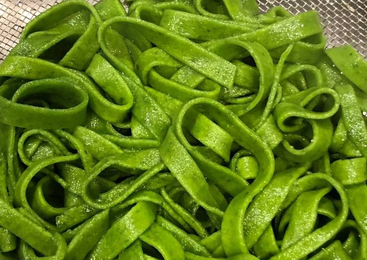 Easiest Way to Make Homemade Fresh spinach vegan pasta