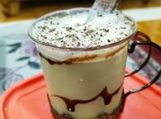 A picture of dark chocolate milkshake