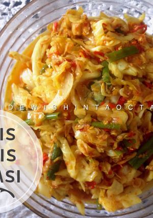 Foto resep Kubis Tumis Terasi (kubis/kol, bunga bawang, udang rebon)