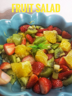 A picture of 3 colours Fruit Salad.