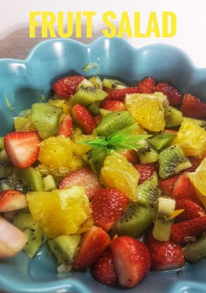 A picture of 3 colours Fruit Salad.