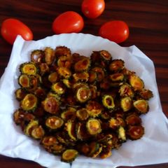 A picture of Karela bhaji.